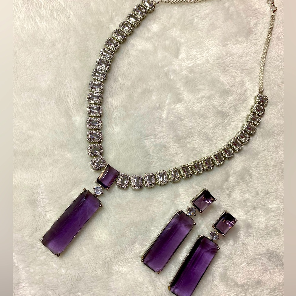 PURPLE CUBIC ZIRCONIA SET